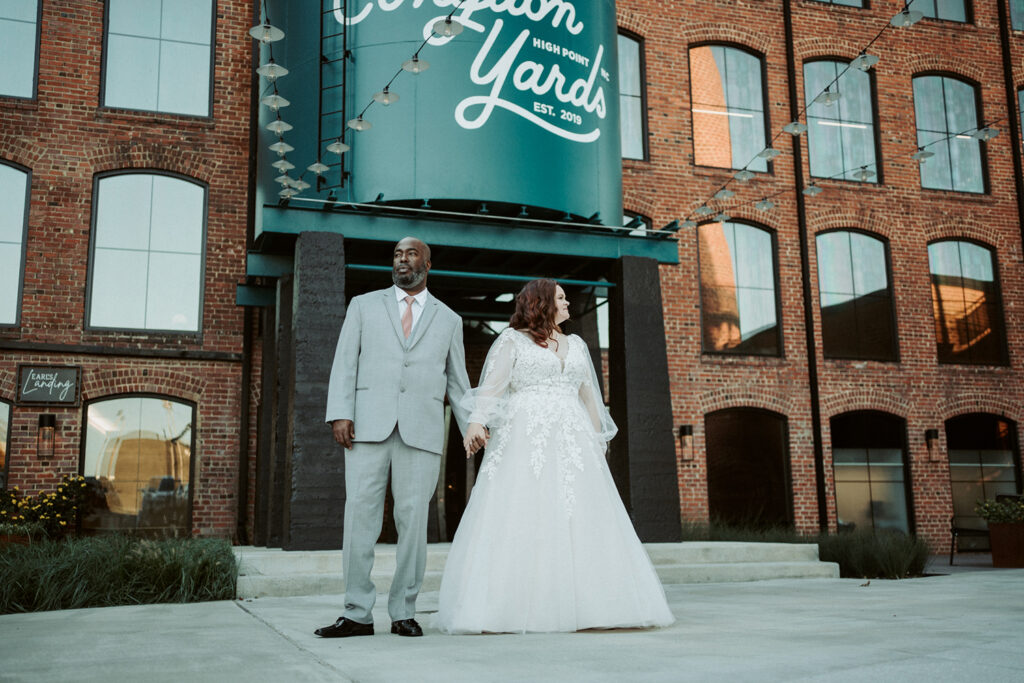 Congdon Yards Outside couple by water tower