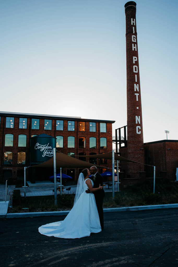 Congdon Yards Outside couple during sunset