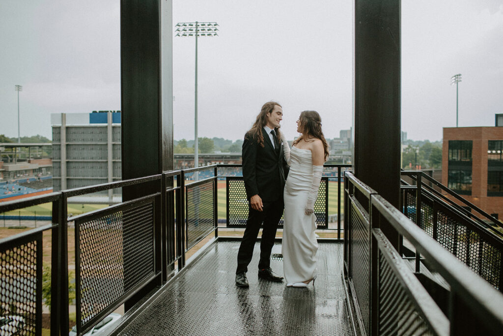 Congdon Yards Outside couple on stadium staircase