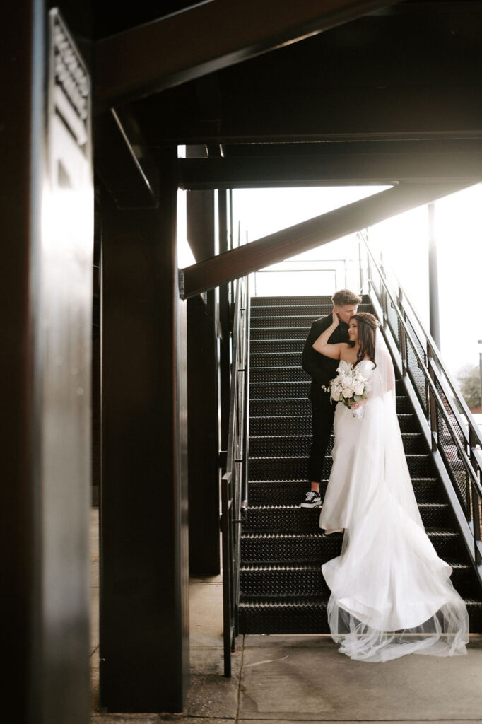 Congdon Yards Outside couple on staircase