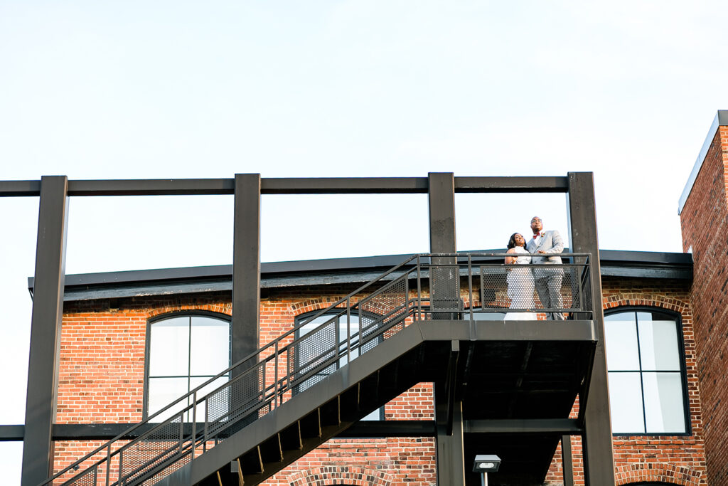 Congdon Yards Outside couple on top staircase