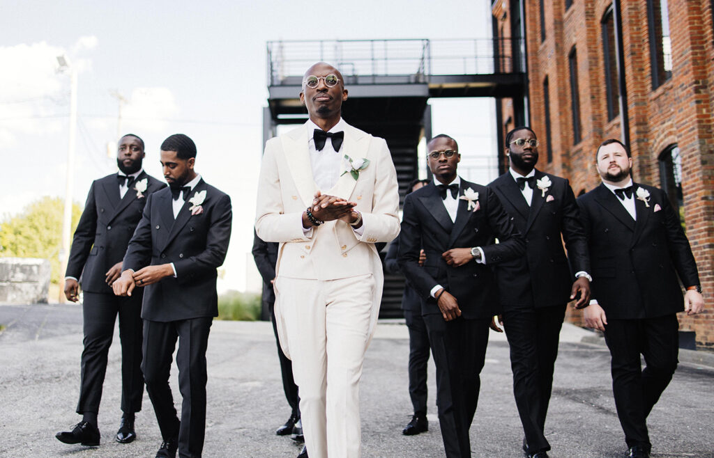 Congdon Yards Outside groom and groomsmen