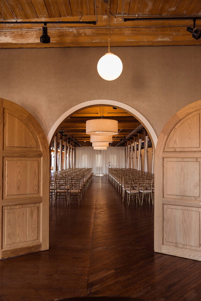 Congdon Yards Pine Room at the Loft arched doorway