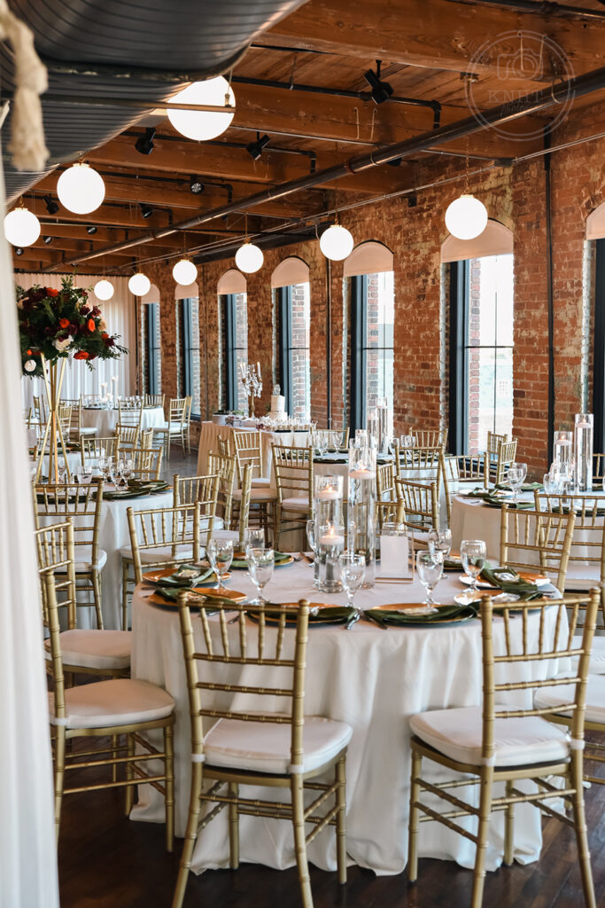 Congdon Yards Pine Room at the Loft banquet tables with candles