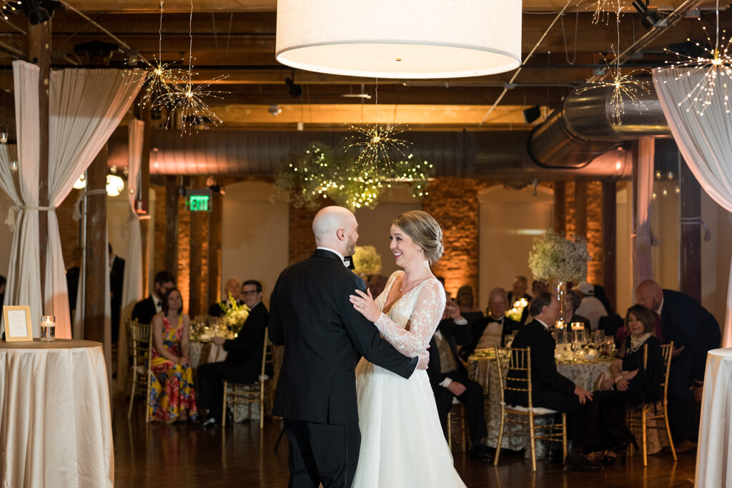 Congdon Yards Pine Room at the Loft first dance laughing