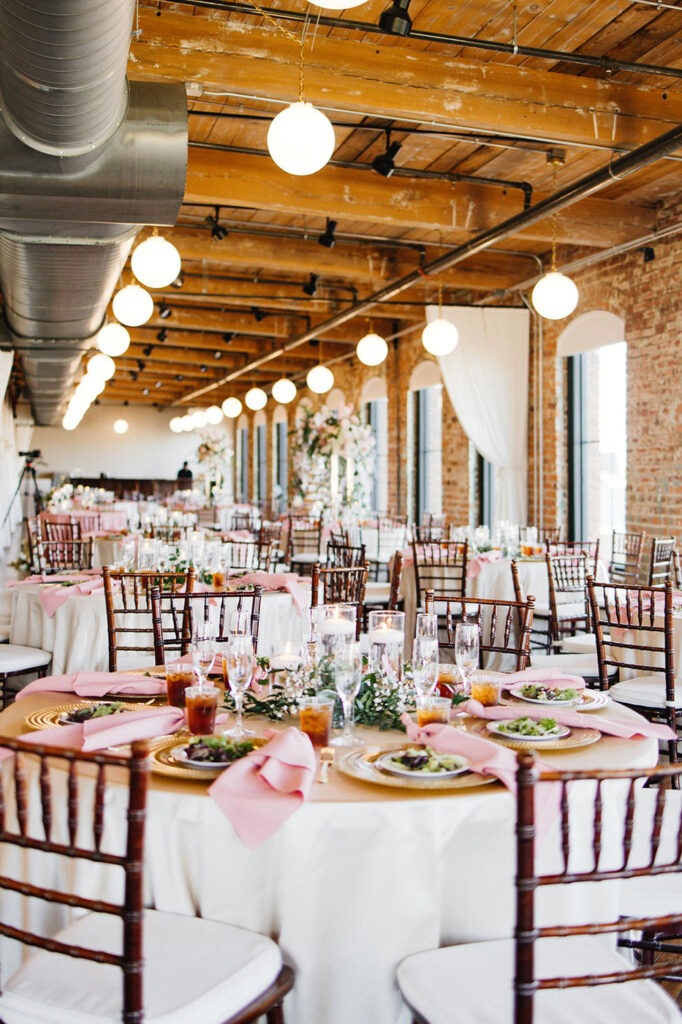 Congdon Yards Pine Room at the Loft with Banquet tables vertical