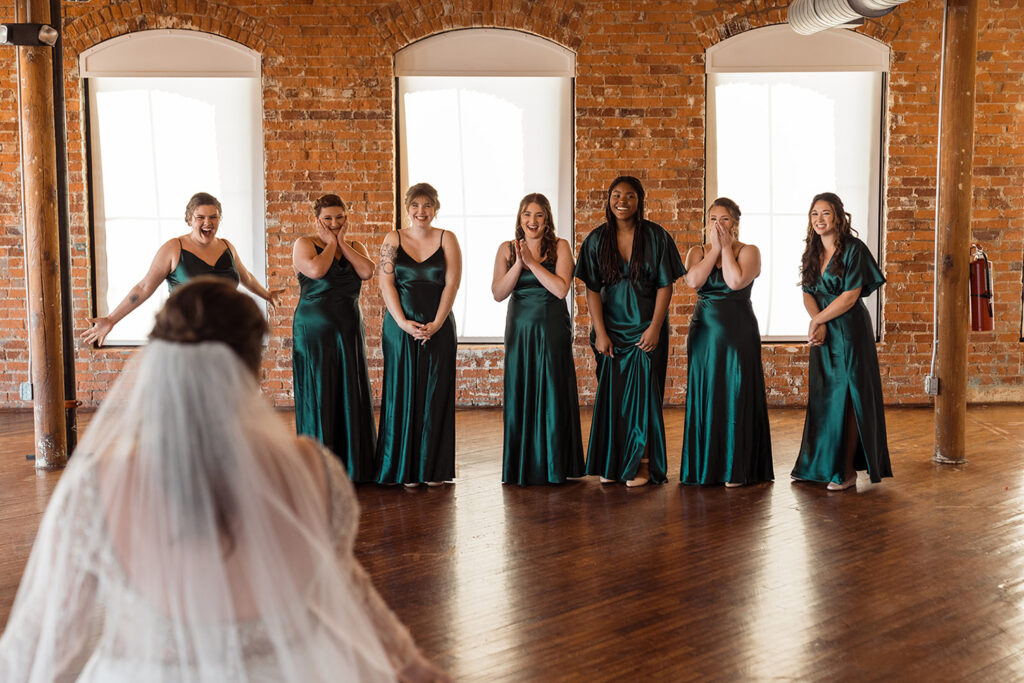 Congdon Yards The Loft Linen Room dress reveal to bridesmaids