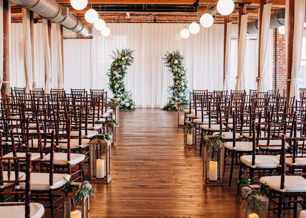 Congdon Yards The Loft Linen Room flower arch