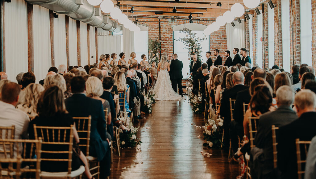 Congdon Yards The Loft Linen Room wedding ceremony