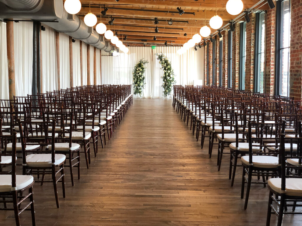 Congdon Yards The Loft Linen Room wooden chairs