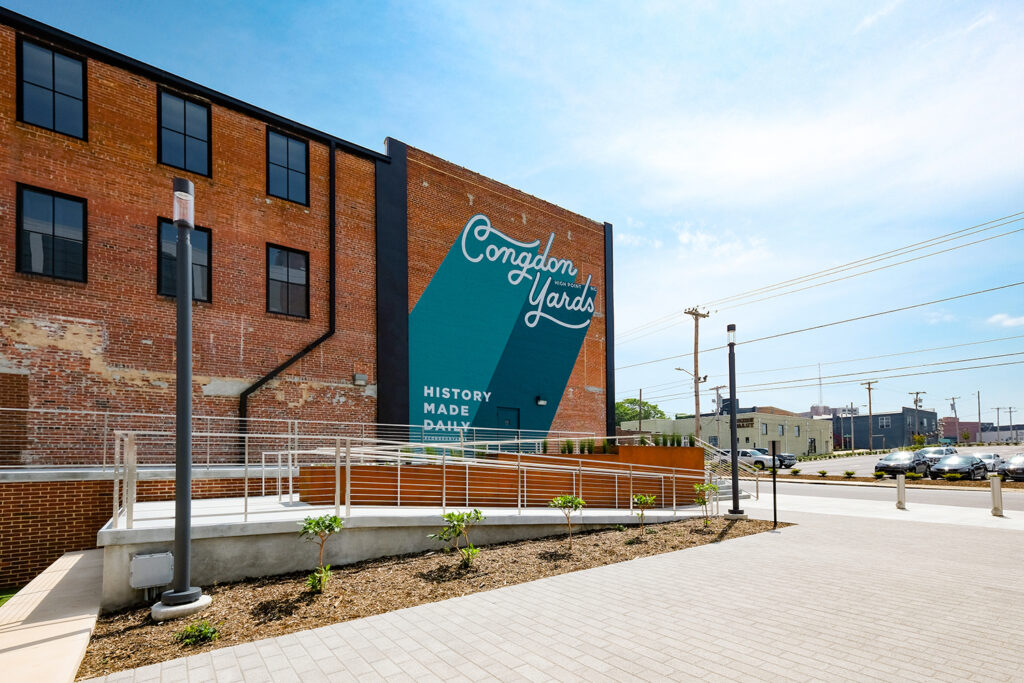 congdon yards courtyard mural wide